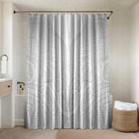Samoan Traditional Art Tattoos Bathroom Set Tatau Roman Reigns White Color LT03 Shower Curtain Only White - Polynesian Pride