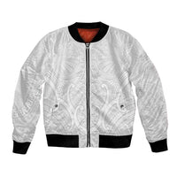 Samoan Traditional Art Tattoos Bomber Jacket Tatau Roman Reigns White Color LT03 Unisex White - Polynesian Pride