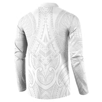 Samoan Traditional Art Tattoos Button Sweatshirt Tatau Roman Reigns White Color - Polynesian Pride