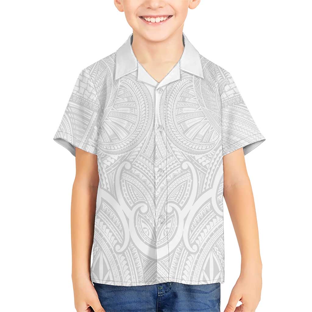Samoan Traditional Art Tattoos Kid Hawaiian Shirt Tatau Roman Reigns White Color LT03 Kid White - Polynesian Pride