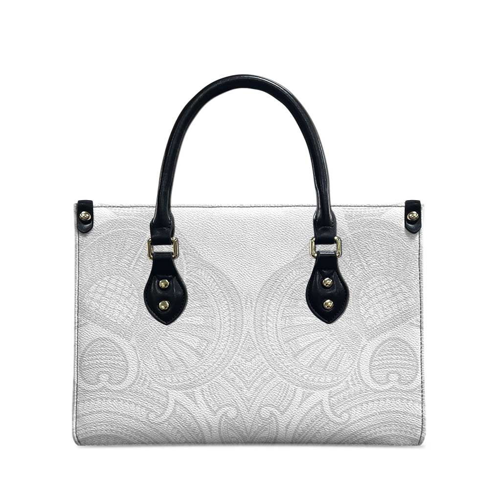 Samoan Traditional Art Tattoos Leather Bag Tatau Roman Reigns White Color LT03 - Polynesian Pride