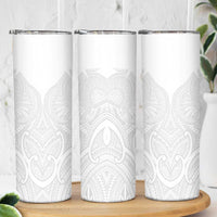 Samoan Traditional Art Tattoos Skinny Tumbler Tatau Roman Reigns White Color - Polynesian Pride