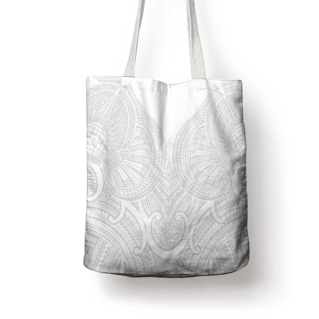 Samoan Traditional Art Tattoos Tote Bag Tatau Roman Reigns White Color - Polynesian Pride