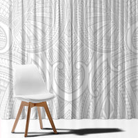 Samoan Traditional Art Tattoos Window Curtain Tatau Roman Reigns White Color - Polynesian Pride