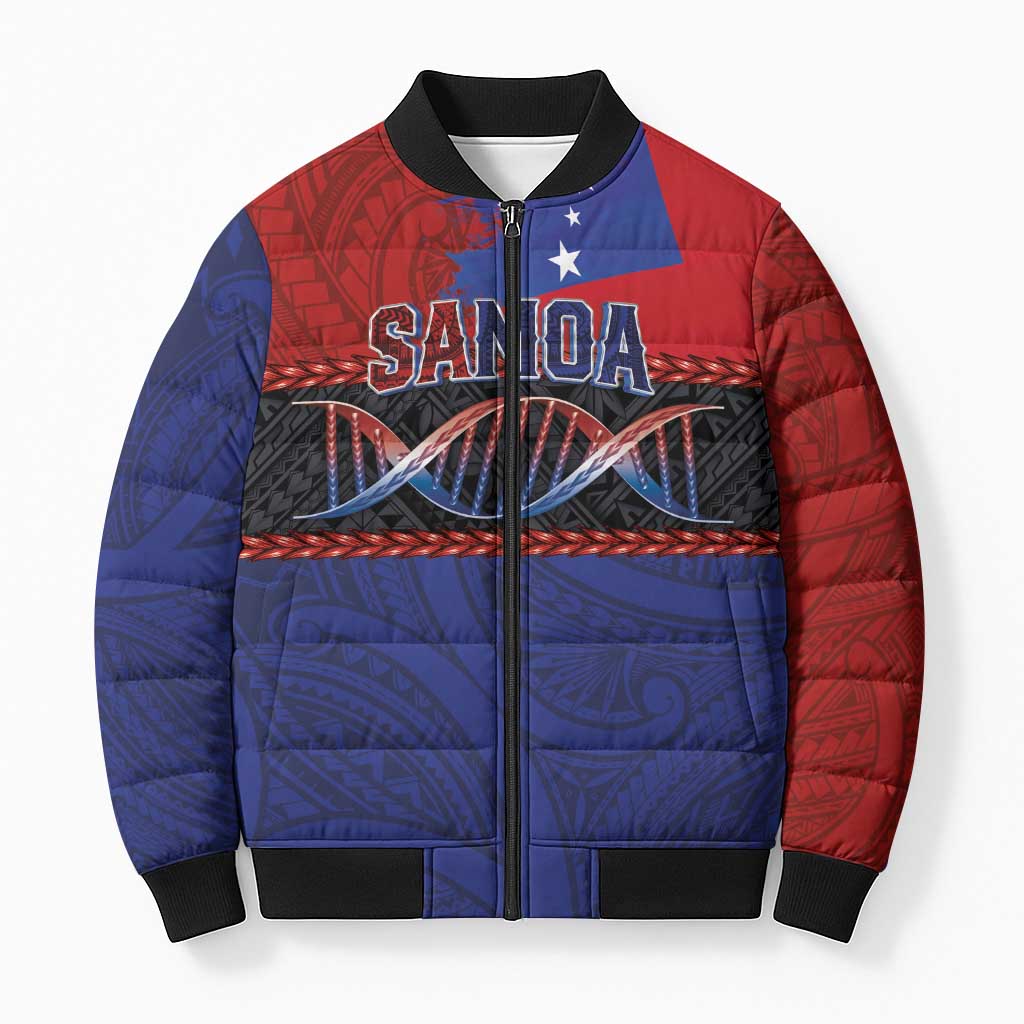 Personalised Samoan DNA-Proud of Samoa Bomber Puffer Jacket Polynesian Patterns - Polynesian Pride