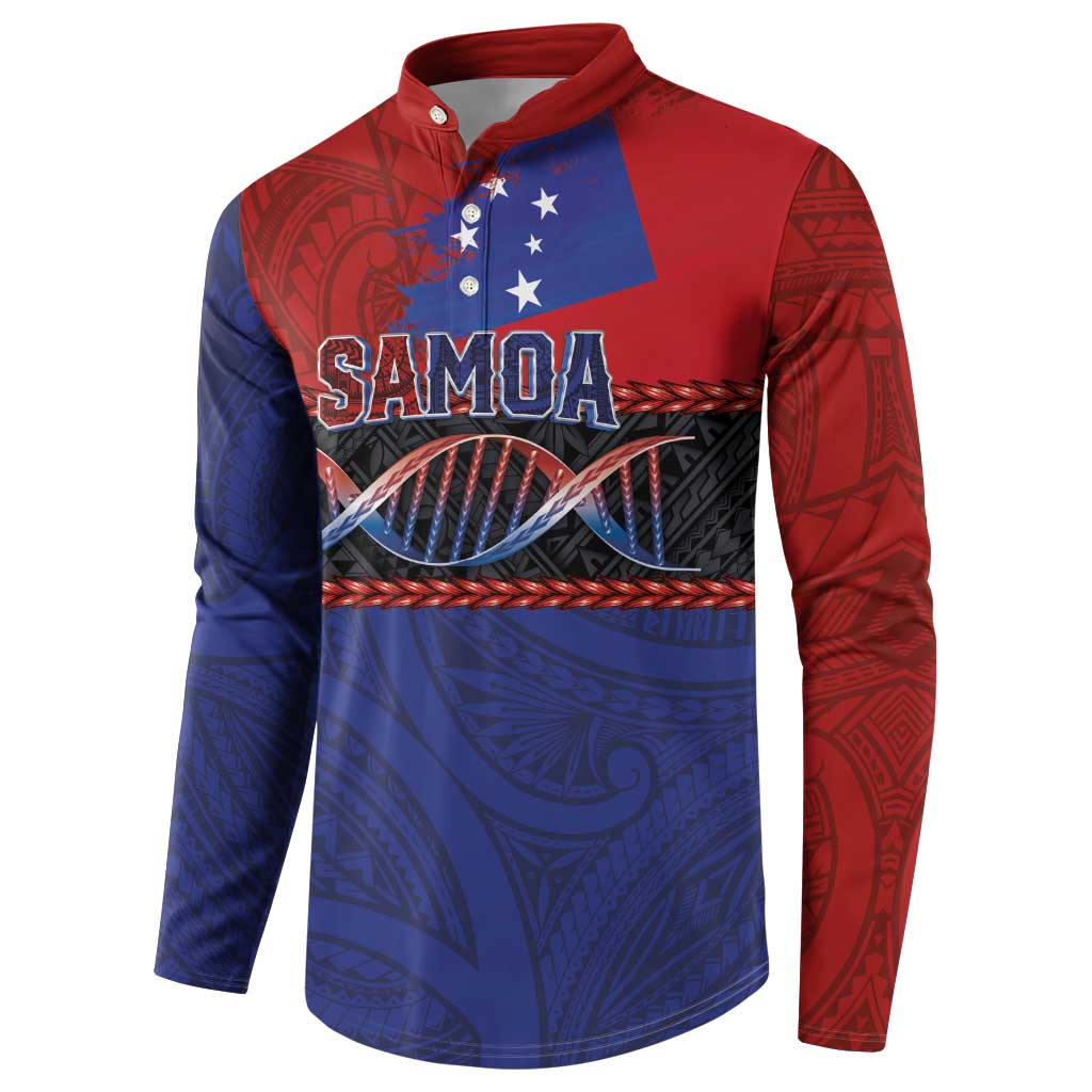 Personalised Samoan DNA-Proud of Samoa Button Sweatshirt Polynesian Patterns - Polynesian Pride