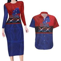 Personalised Samoan DNA-Proud of Samoa Couples Matching Long Sleeve Bodycon Dress and Hawaiian Shirt Polynesian Patterns - Polynesian Pride