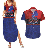 Personalised Samoan DNA-Proud of Samoa Couples Matching Summer Maxi Dress and Hawaiian Shirt Polynesian Patterns - Polynesian Pride