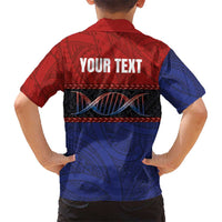 Personalised Samoan DNA-Proud of Samoa Family Matching Off Shoulder Short Dress and Hawaiian Shirt Polynesian Patterns LT03 - Polynesian Pride
