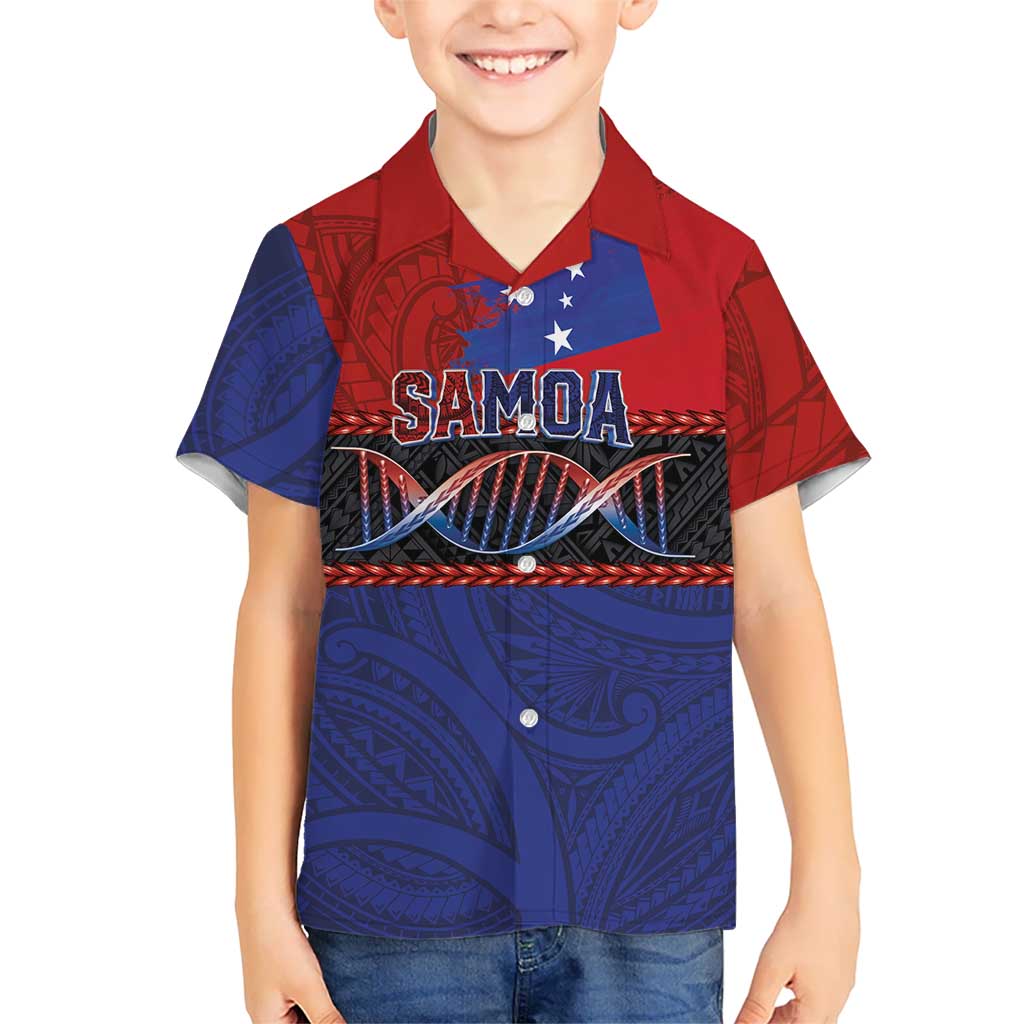 Personalised Samoan DNA-Proud of Samoa Family Matching Off Shoulder Short Dress and Hawaiian Shirt Polynesian Patterns LT03 Son's Shirt Multicolor - Polynesian Pride