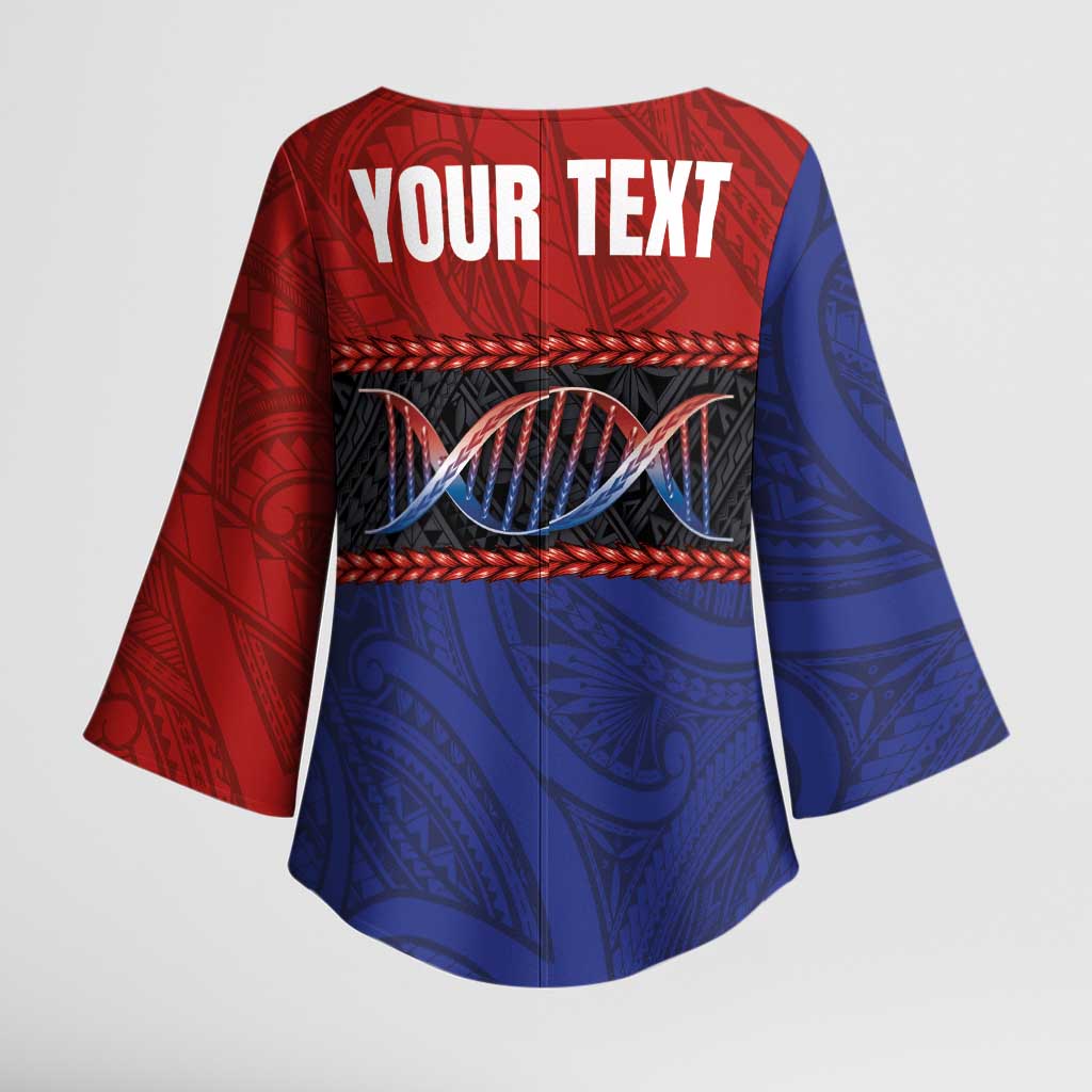 Personalised Samoan DNA-Proud of Samoa Kimono Sleeve Blouse Polynesian Patterns - Polynesian Pride