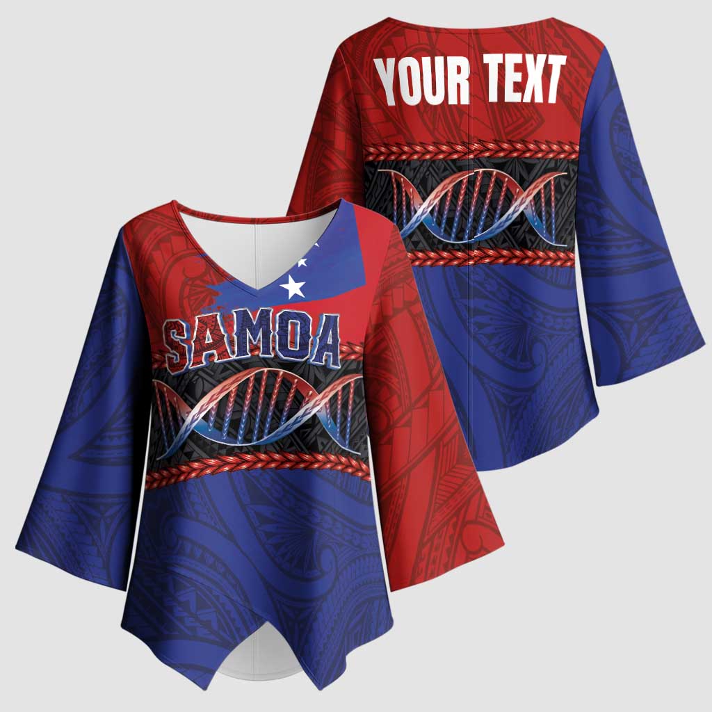 Personalised Samoan DNA-Proud of Samoa Kimono Sleeve Blouse Polynesian Patterns - Polynesian Pride