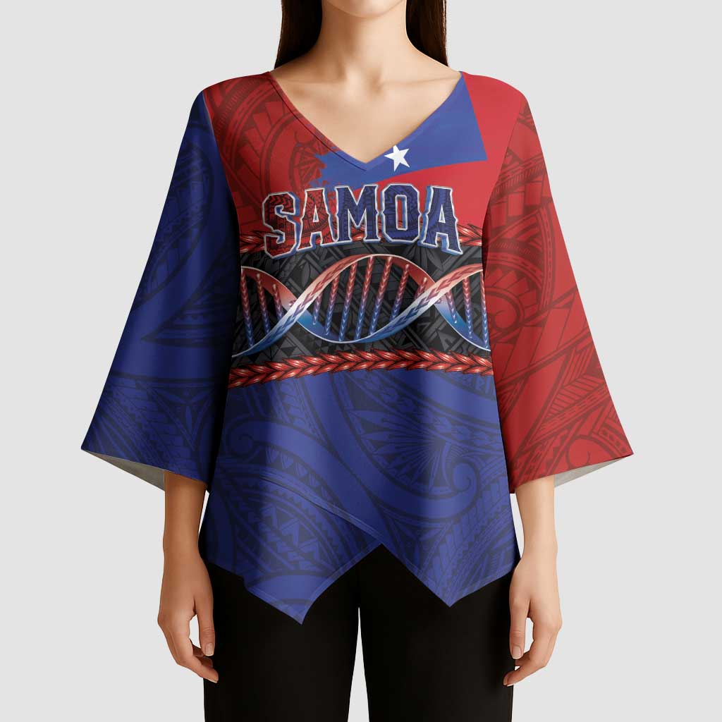 Personalised Samoan DNA-Proud of Samoa Kimono Sleeve Blouse Polynesian Patterns - Polynesian Pride