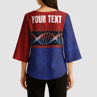 Personalised Samoan DNA-Proud of Samoa Kimono Sleeve Blouse Polynesian Patterns - Polynesian Pride