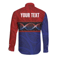 Personalised Samoan DNA-Proud of Samoa Long Sleeve Button Shirt Polynesian Patterns - Polynesian Pride