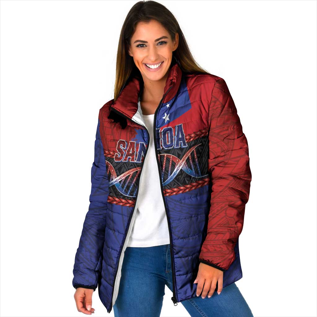 Personalised Samoan DNA-Proud of Samoa Padded Jacket Polynesian Patterns - Polynesian Pride
