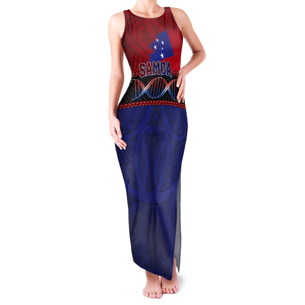 Personalised Samoan DNA-Proud of Samoa Tank Maxi Dress Polynesian Patterns - Polynesian Pride
