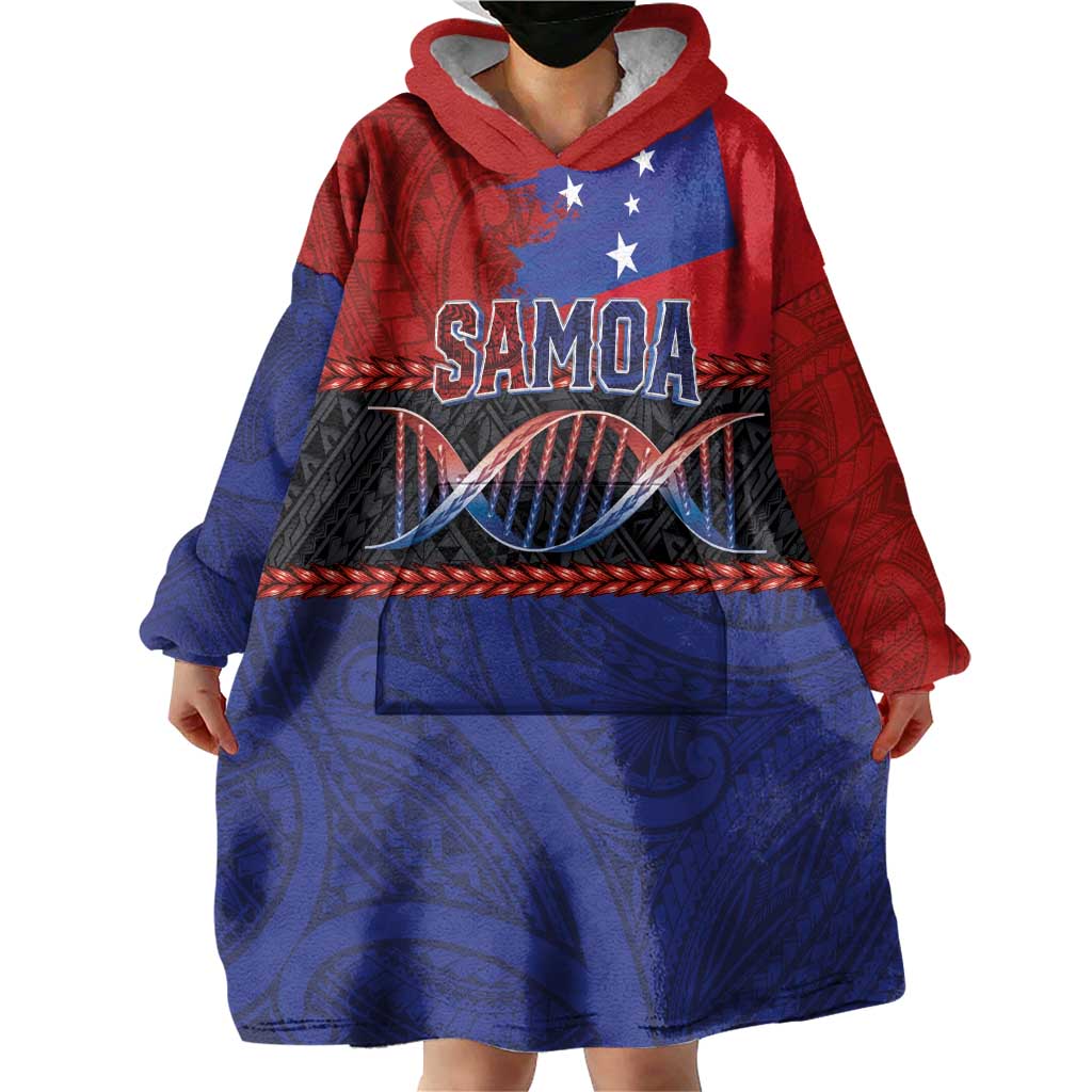Personalised Samoan DNA-Proud of Samoa Wearable Blanket Hoodie Polynesian Patterns - Polynesian Pride