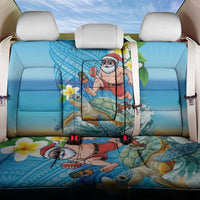 Polynesian Merry Christmas Back Car Seat Cover Funny Santa with Sea Turtle Beach Plumeria - Polynesian Pride