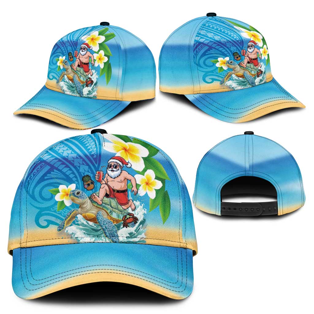 Polynesian Merry Christmas Classic Cap Funny Santa with Sea Turtle Beach and Plumeria - Polynesian Pride