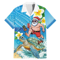 Polynesian Merry Christmas Family Matching Mermaid Dress and Hawaiian Shirt Funny Santa with Sea Turtle Beach Plumeria - Polynesian Pride