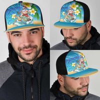 Polynesian Merry Christmas Mesh Trucker Cap Funny Santa with Sea Turtle Beach and Plumeria - Polynesian Pride