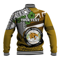 Hawaii James Campbell High School Baseball Jacket Kakau Pattern Gold Color Version LT03 - Polynesian Pride