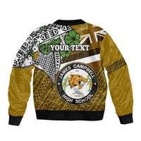 Hawaii James Campbell High School Bomber Jacket Kakau Pattern Gold Color Version LT03 - Polynesian Pride