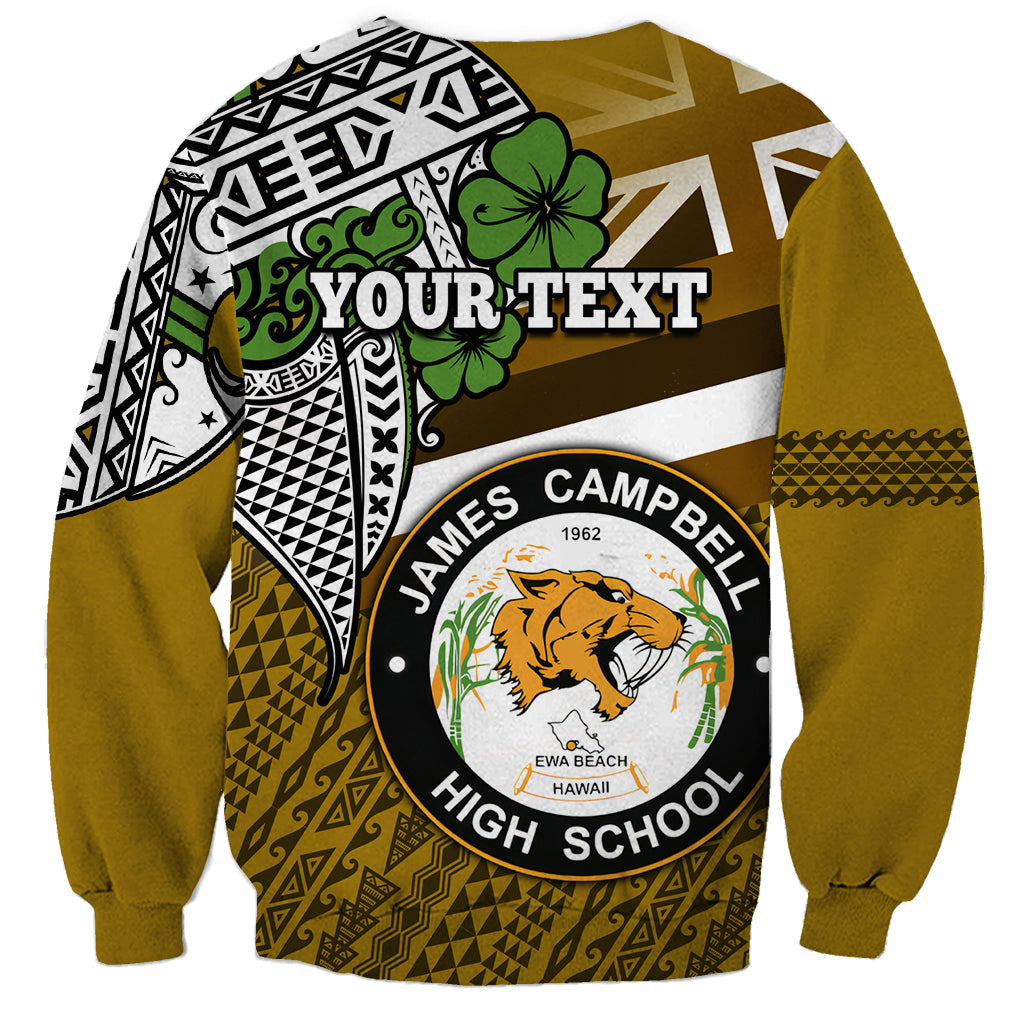 Hawaii James Campbell High School Sweatshirt Kakau Pattern Gold Color Version LT03 - Polynesian Pride