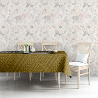 Hawaii James Campbell High School Tablecloth Kakau Pattern Gold Color Version LT03 - Polynesian Pride