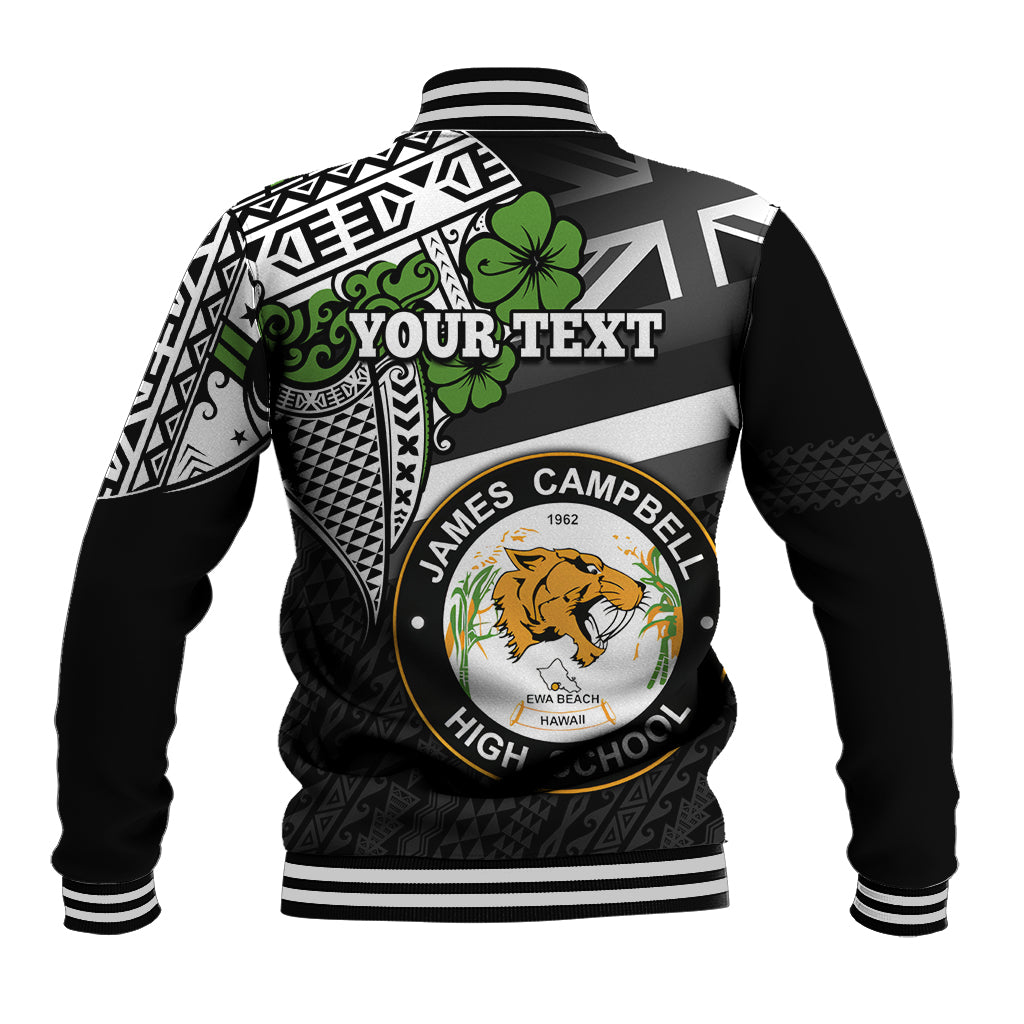 Hawaii James Campbell High School Baseball Jacket Kakau Pattern Black Version LT03 - Polynesian Pride