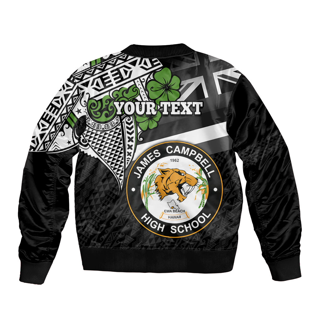 Hawaii James Campbell High School Bomber Jacket Kakau Pattern Black Version LT03 - Polynesian Pride