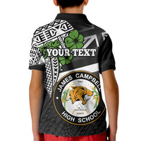 Hawaii James Campbell High School Kid Polo Shirt Kakau Pattern Black Version LT03 - Polynesian Pride
