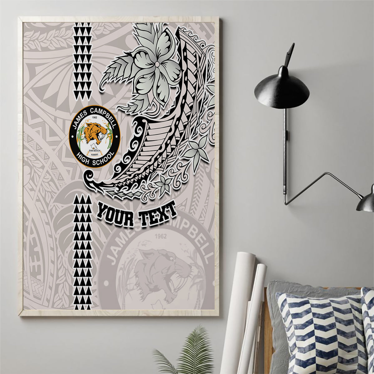 Custom Hawaii James Campbell High School Canvas Wall Art Tribal Kakau Pattern LT03 - Polynesian Pride