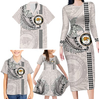 Custom Hawaii James Campbell High School Family Matching Long Sleeve Bodycon Dress and Hawaiian Shirt Tribal Kakau Pattern LT03 - Polynesian Pride
