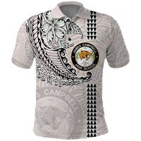 Custom Hawaii James Campbell High School Polo Shirt Tribal Kakau Pattern LT03 White - Polynesian Pride