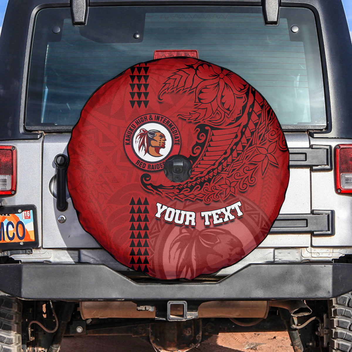 Hawaii Kahuku High & Intermediate School Spare Tire Cover Tribal Kakau Pattern LT03 - Polynesian Pride