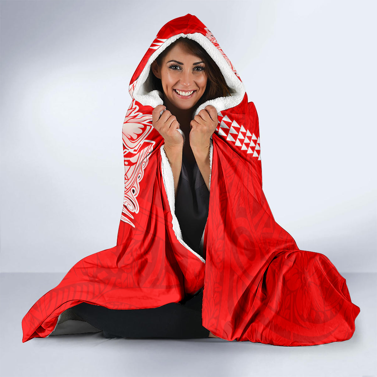 Hawaii Kalani High School Hooded Blanket Tribal Kakau Pattern LT03 - Polynesian Pride