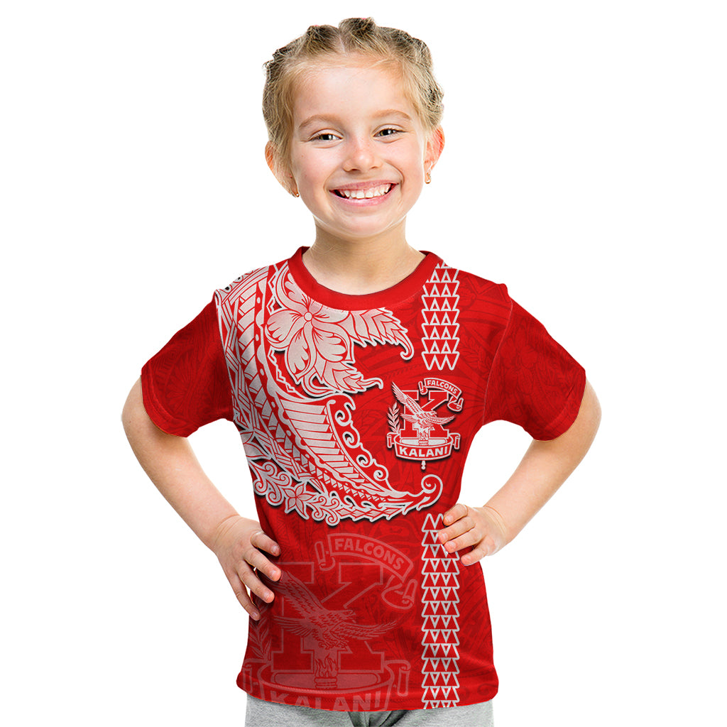Hawaii Kalani High School Kid T Shirt Tribal Kakau Pattern LT03 Red - Polynesian Pride