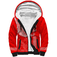 Hawaii Kalani High School Sherpa Hoodie Tribal Kakau Pattern LT03 Unisex Red - Polynesian Pride