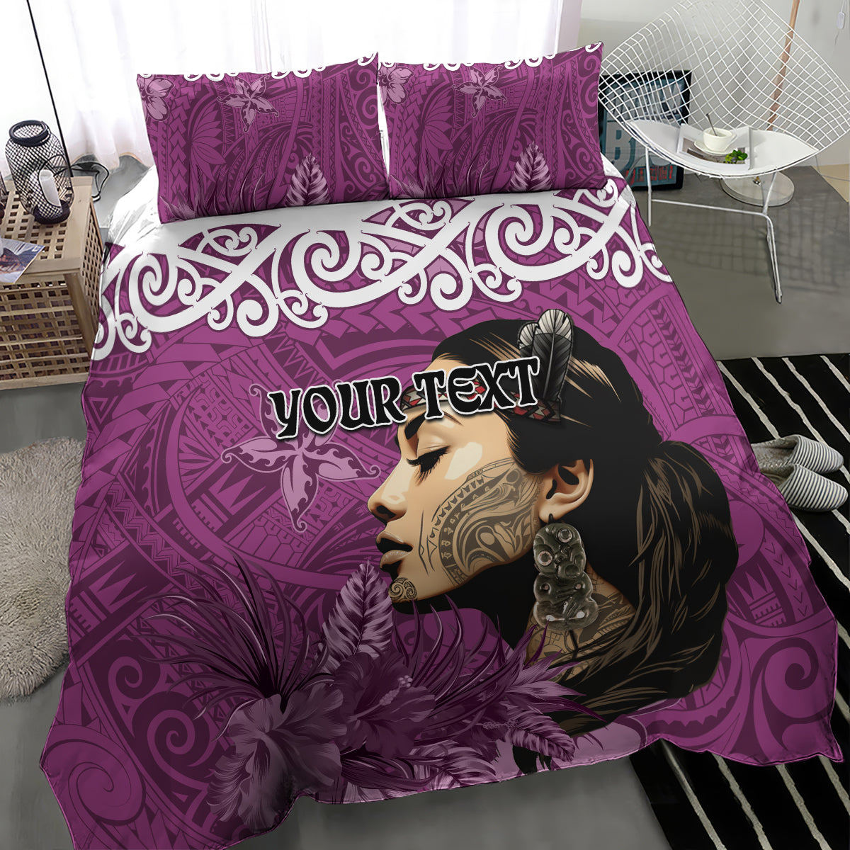 Custom New Zealand Womens Day Bedding Set Traditional Maori Woman Polynesian Pattern Pink Color LT03 - Polynesian Pride