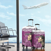 Custom New Zealand Womens Day Luggage Cover Traditional Maori Woman Polynesian Pattern Pink Color LT03 - Polynesian Pride