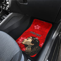 Custom New Zealand Womens Day Car Mats Traditional Maori Woman Polynesian Pattern Red Color LT03 - Polynesian Pride
