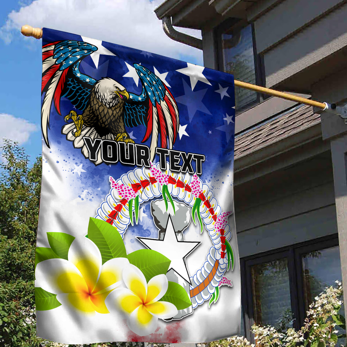 Custom Northern Mariana Islands Commonwealth Covenant Day Garden Flag Plumeria Flower Splash Style LT03 - Polynesian Pride