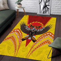 American Samoa Fautasi Race Area Rug Pago Pago-Aeto Samoan Tattoo and Eagle