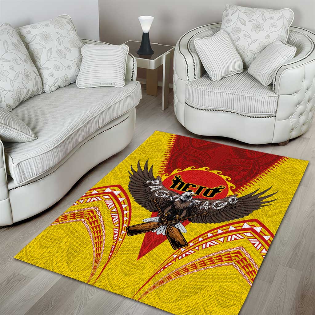 American Samoa Fautasi Race Area Rug Pago Pago-Aeto Samoan Tattoo and Eagle