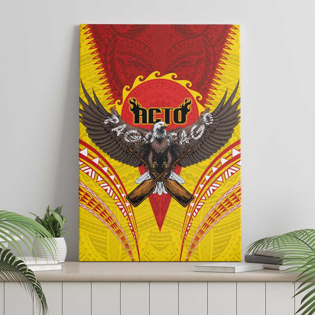 American Samoa Fautasi Race Canvas Wall Art Pago Pago-Aeto Samoan Tattoo and Eagle