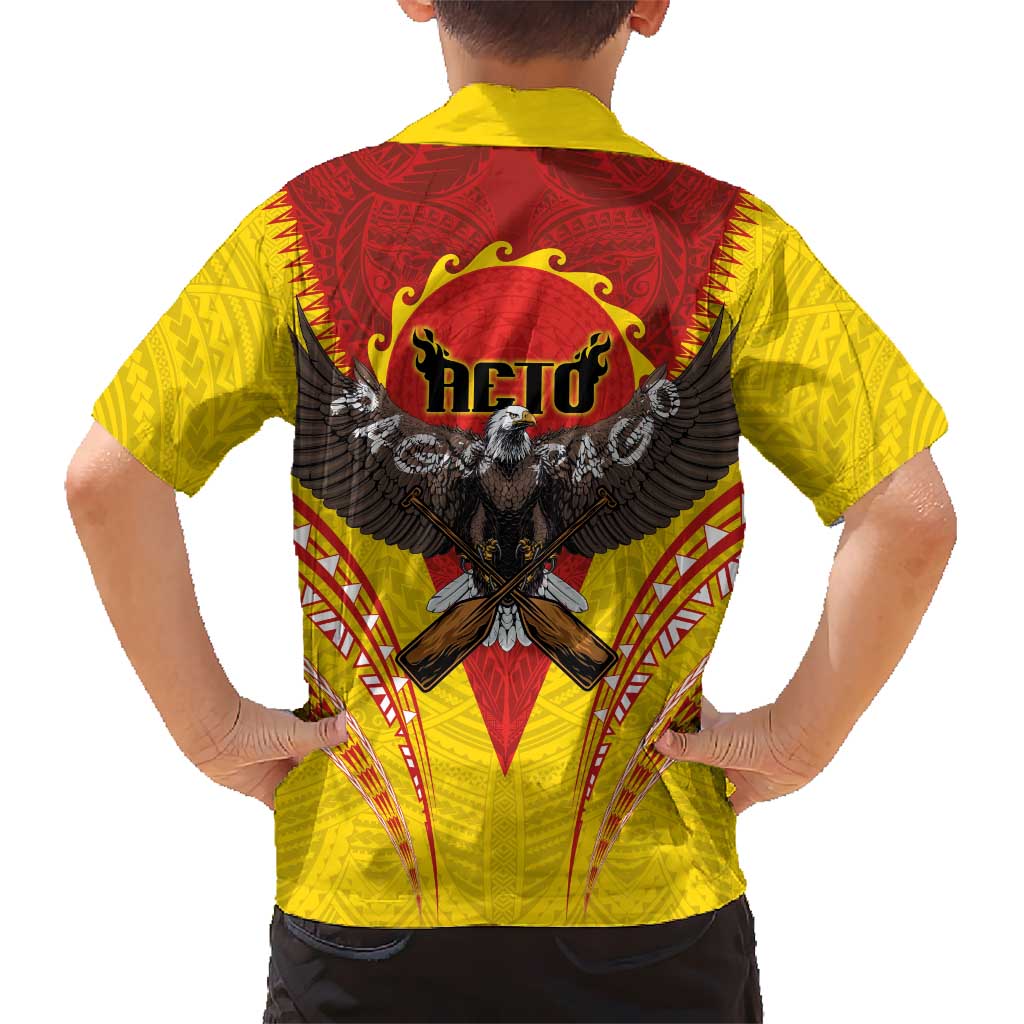 American Samoa Fautasi Race Family Matching Puletasi and Hawaiian Shirt Pago Pago-Aeto Samoan Tattoo and Eagle