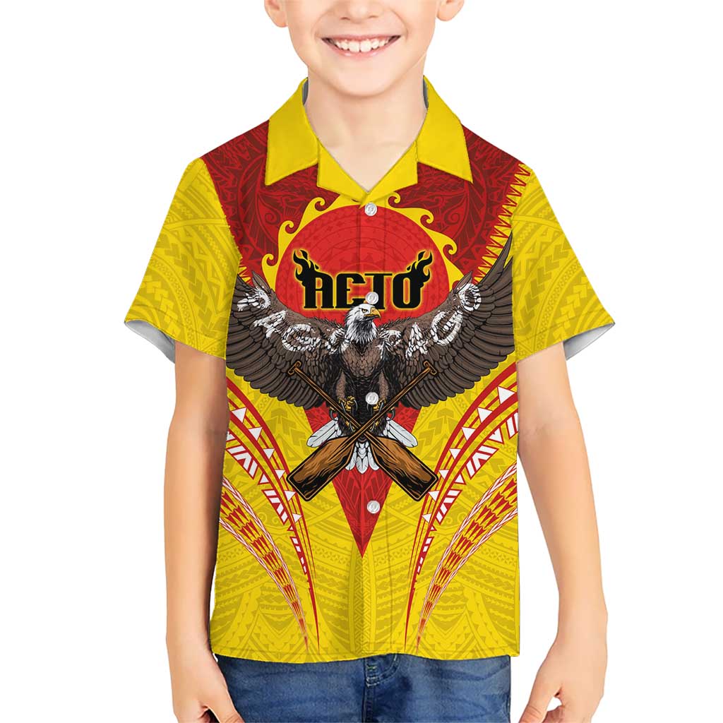 American Samoa Fautasi Race Family Matching Tank Maxi Dress and Hawaiian Shirt Pago Pago-Aeto Samoan Tattoo and Eagle