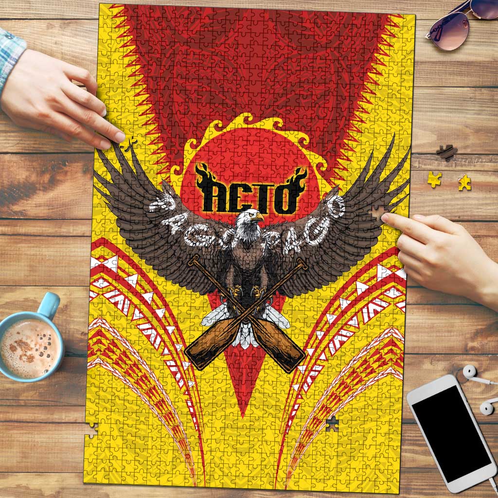 American Samoa Fautasi Race Puzzle Pago Pago-Aeto Samoan Tattoo and Eagle